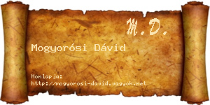 Mogyorósi Dávid névjegykártya