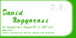 david mogyorosi business card